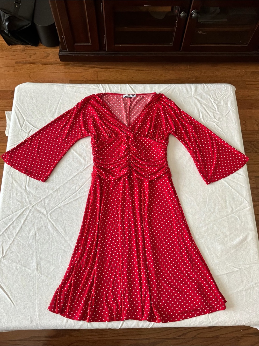 ******* Lily Red Polka Dot Dress 90s b5 *******
